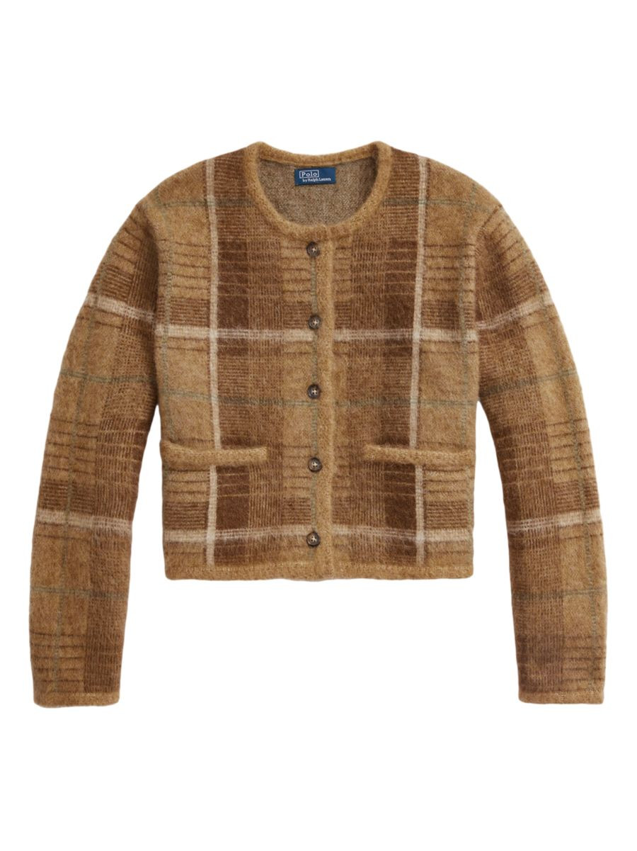 Plaid Alpaca-Blend Cardigan | Saks Fifth Avenue
