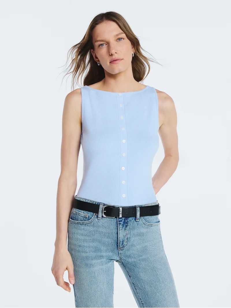 Scoop Women's Sleeveless Button Front Cardigan Sweater, Lightweight, Sizes XS-XXL | Walmart (US)