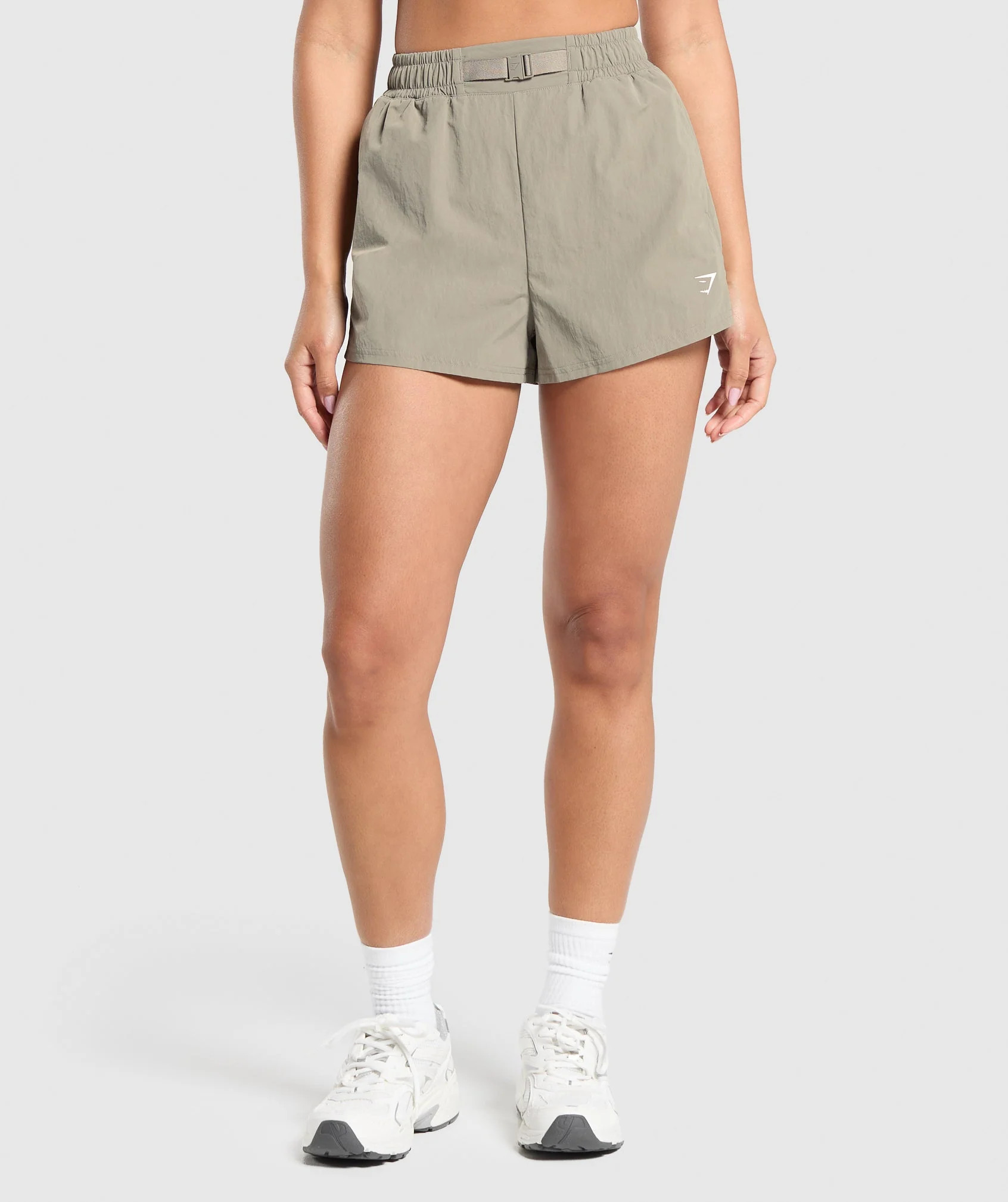 Gymshark Buckle Waisted Shorts - Linen Brown | Gymshark US