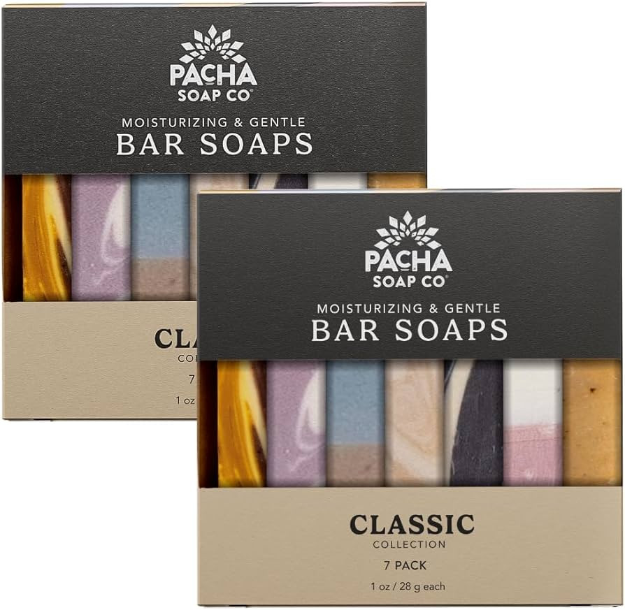 Pacha Soap Co. Bar Soap Variety Set – Classic Scents, Premium Handcrafted Trial & Travel Size B... | Amazon (US)