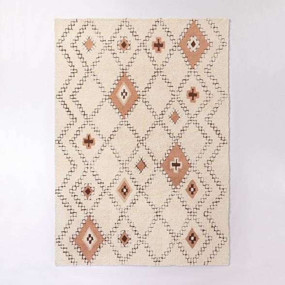 Northridge Hand-Tufted Wool Shag Diamond Area Rug Beige/Brown - Threshold™ designed with Studio... | Target