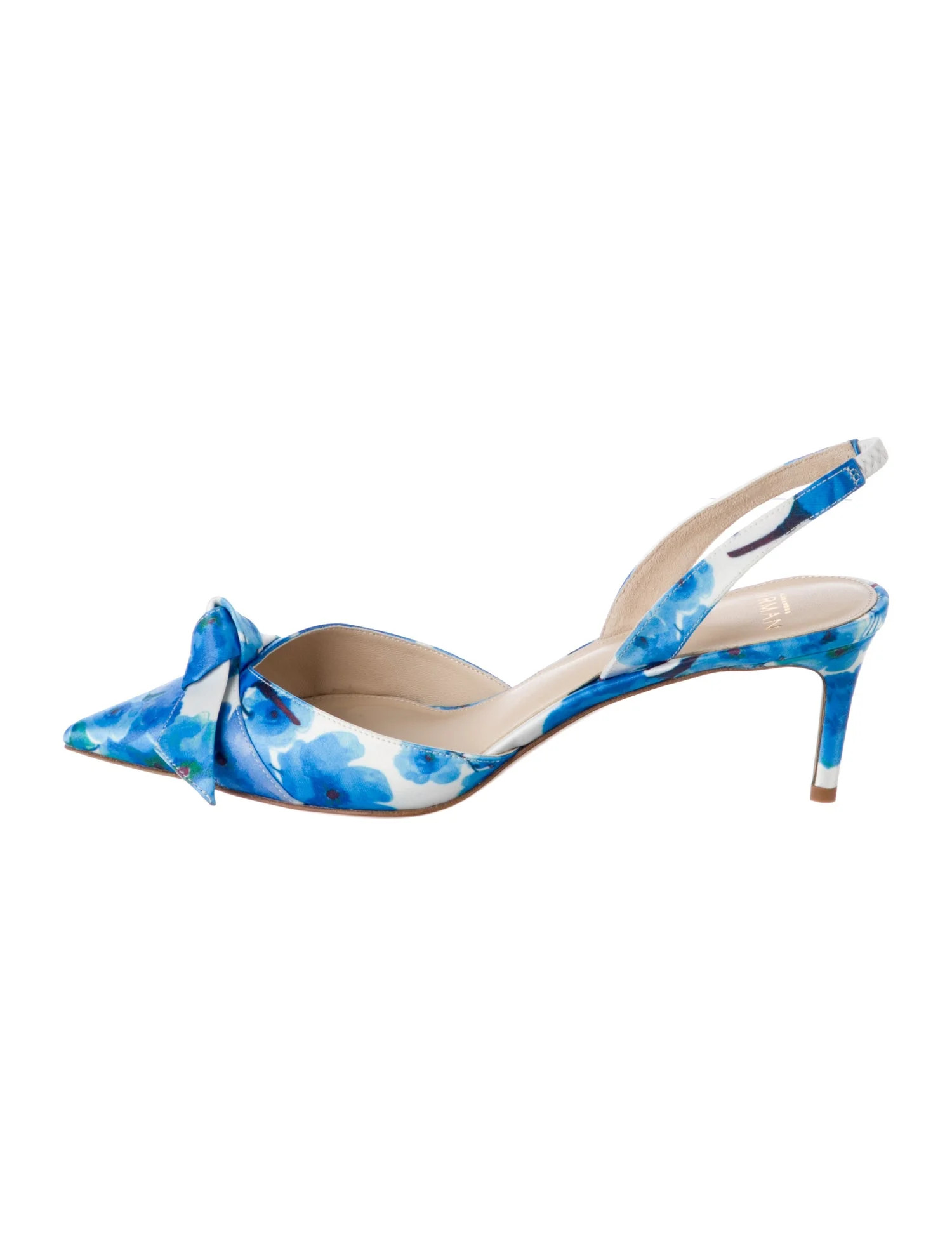 Alexandre Birman Satin Floral Print Slingback Pumps w/ Tags - Blue Pumps, Shoes - ALR47055 | The ... | The RealReal