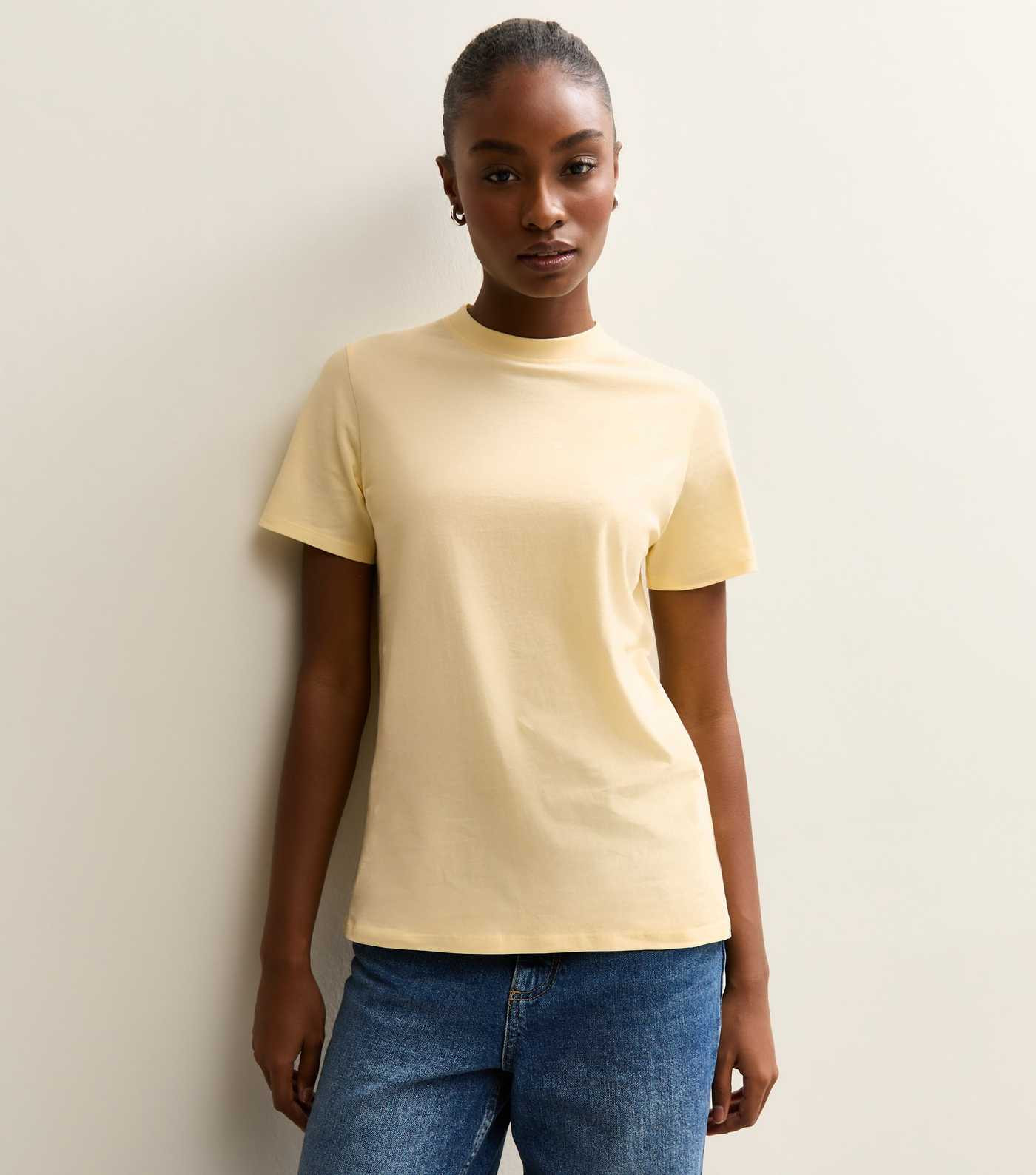 Light Yellow Cotton Crew Neck T-Shirt | New Look | New Look (UK)