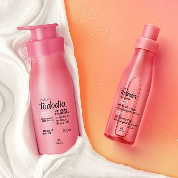 Conjunto Sorbet Desodorante Nutritivo Para o Corpo e Body Splash Tododia Acerola e Hibisco | Natura BR
