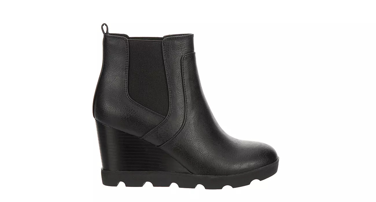 Xappeal Womens Elise Wedge Boot - Black | Rack Room Shoes