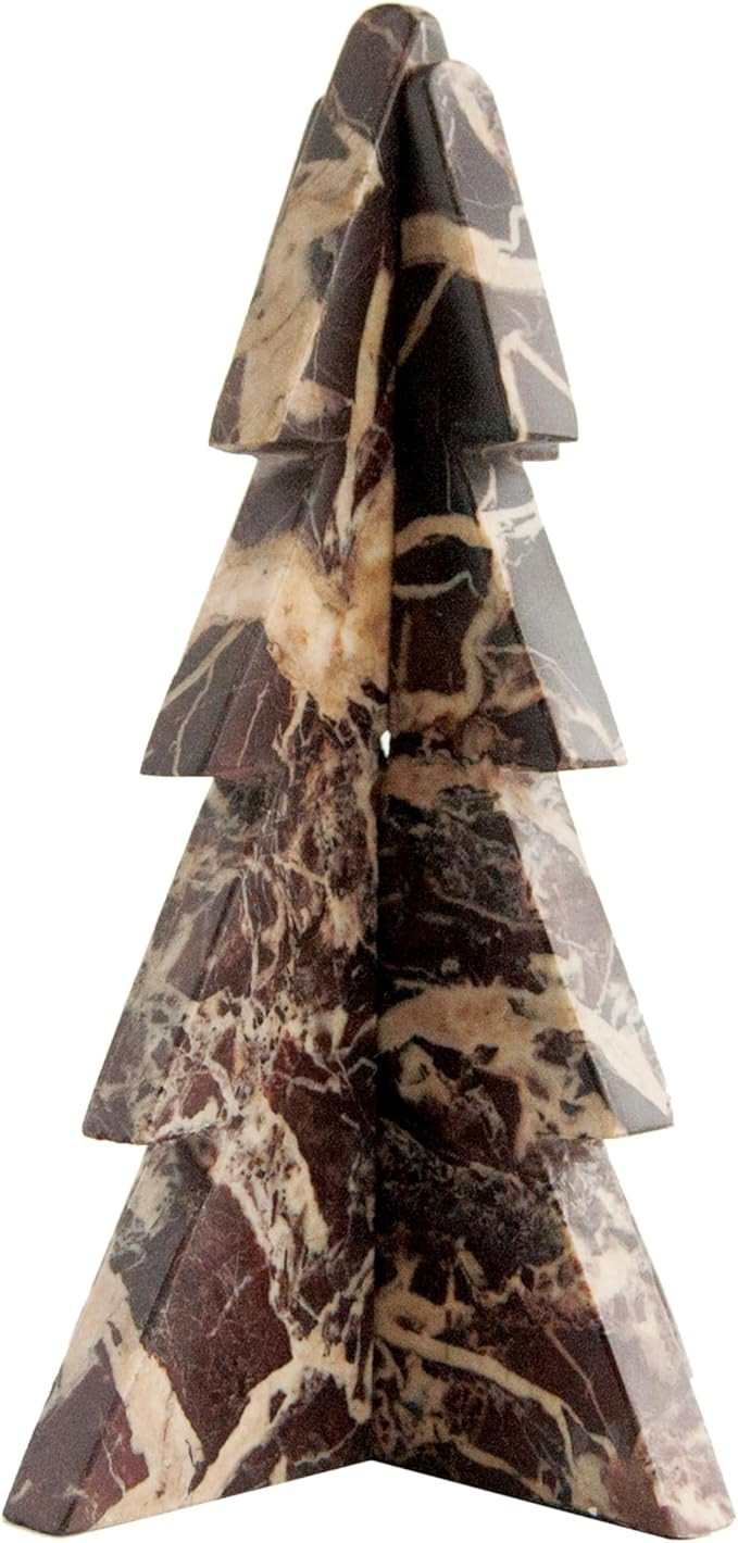 Creative Co-Op Interlocking Marble Tree Decor, Red | Amazon (US)