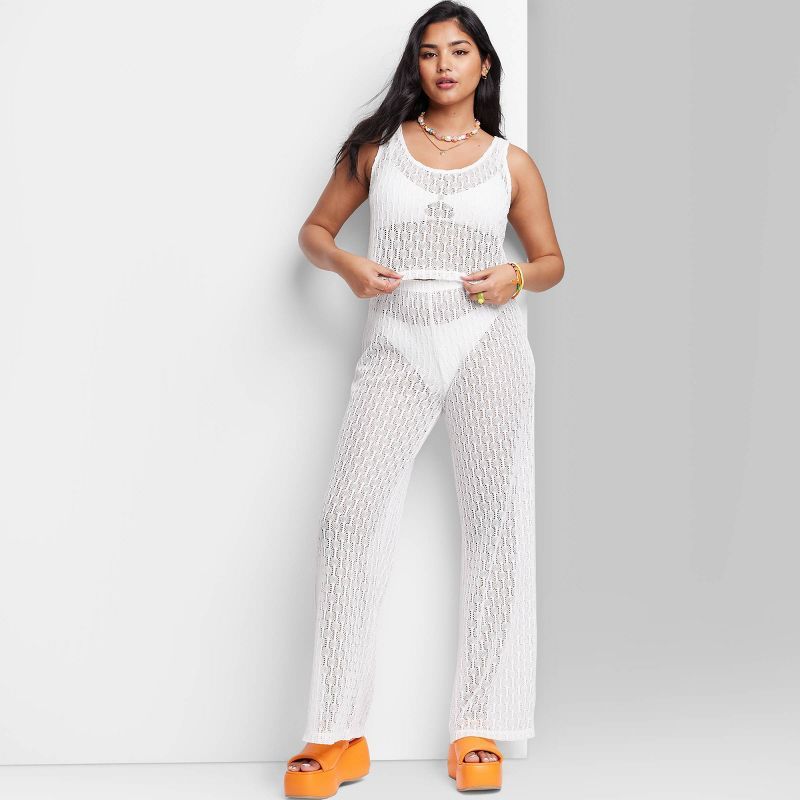 Women's High-Rise Openwork Flare Pants - Wild Fable™ | Target