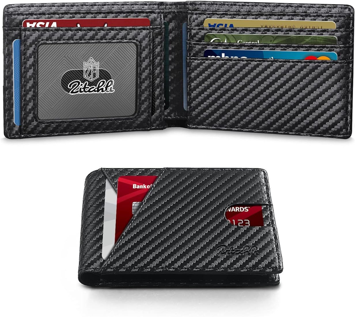 Zitahli Slim Wallet for Men RFID Leather Bifold Mens Wallet Wallets Minimalist 11 Slots Credit Card  | Amazon (US)
