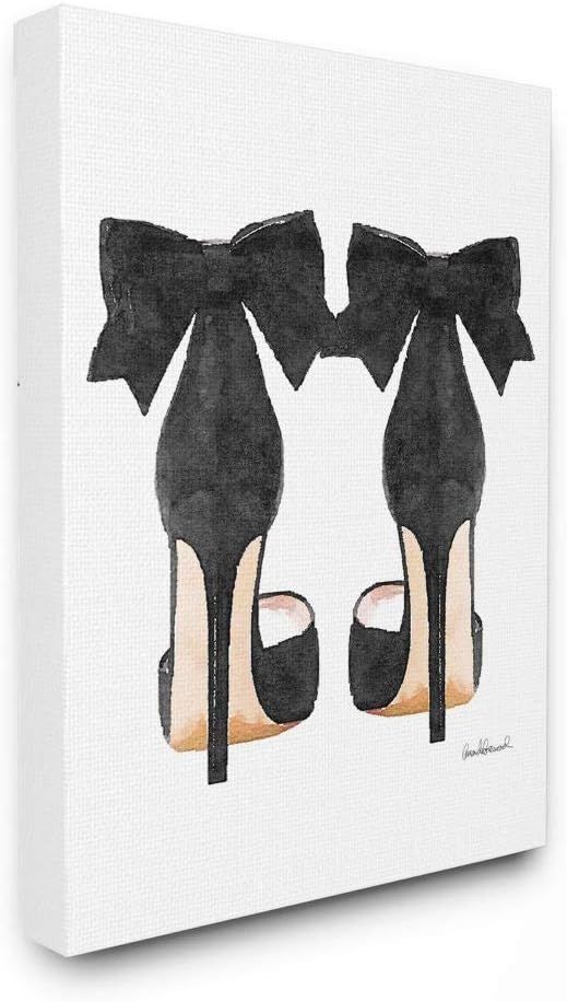 Stupell Industries Glam Pumps Heels With Black Bow Stretched Canvas Wall Art, Proudly Made in USA | Amazon (US)