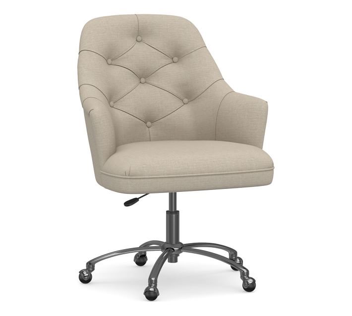 Everett Upholstered Swivel Desk Chair | Pottery Barn (US)