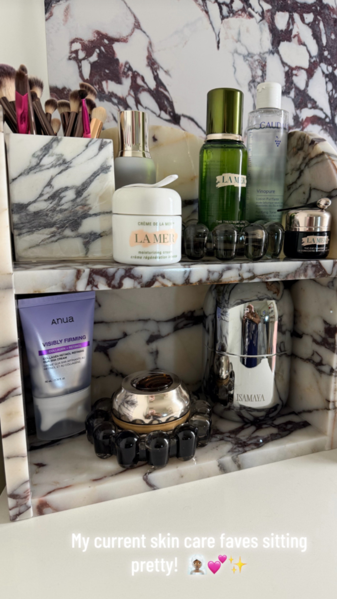 Keeping my favorite skincare staples beautifully organized makes my daily routine feel so elevated and effortless. ✨

My current lineup features luxury glow essentials like La Mer creams and treatment lotion, Caudalie toner, Anua firming cream, and sleek vanity accents all styled together on this marble shelf.

Shop my current skincare rotation linked below! 🛒

Follow for more @OPERATION_NIKI on IG, TikTok, & Facebook

#SkincareRoutine #BeautyFavorites #VanitySetup #OperationNiki #SkincareCommunity #GlowySkin #LuxurySkincare #SelfCareRoutine #ShoppingHaul

#LTKHome #LTKBeauty