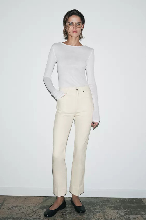ZW COLLECTION BOOTCUT MID-WAIST JEANS | Zara UK