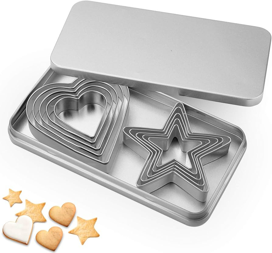 Svnntaa Heart Star Cookie Cutters Set, Valentine’s Day Heart Shaped Biscuit Cutters Stainless S... | Amazon (US)