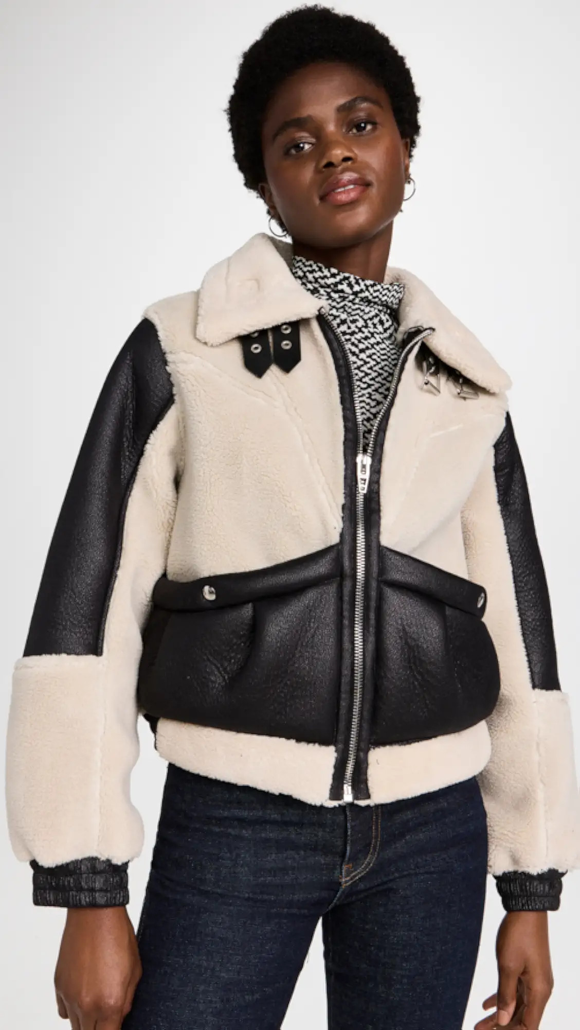 BLANKNYC Blaze Out Faux Sherpa Moto Jacket | Shopbop | Shopbop