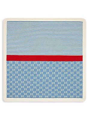 GucciBaby's GG Cotton BlanketColor - Perwinkle RedPre-OrderExpected ship date no later than: 11/0... | Saks Fifth Avenue