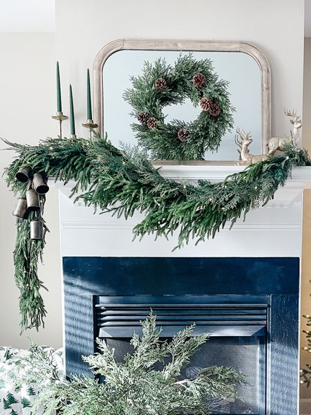 Christmas garland. Christmas mantle. Cedar pinecone wreath. Christmas wreath  

#LTKhome #LTKSeasonal #LTKHoliday