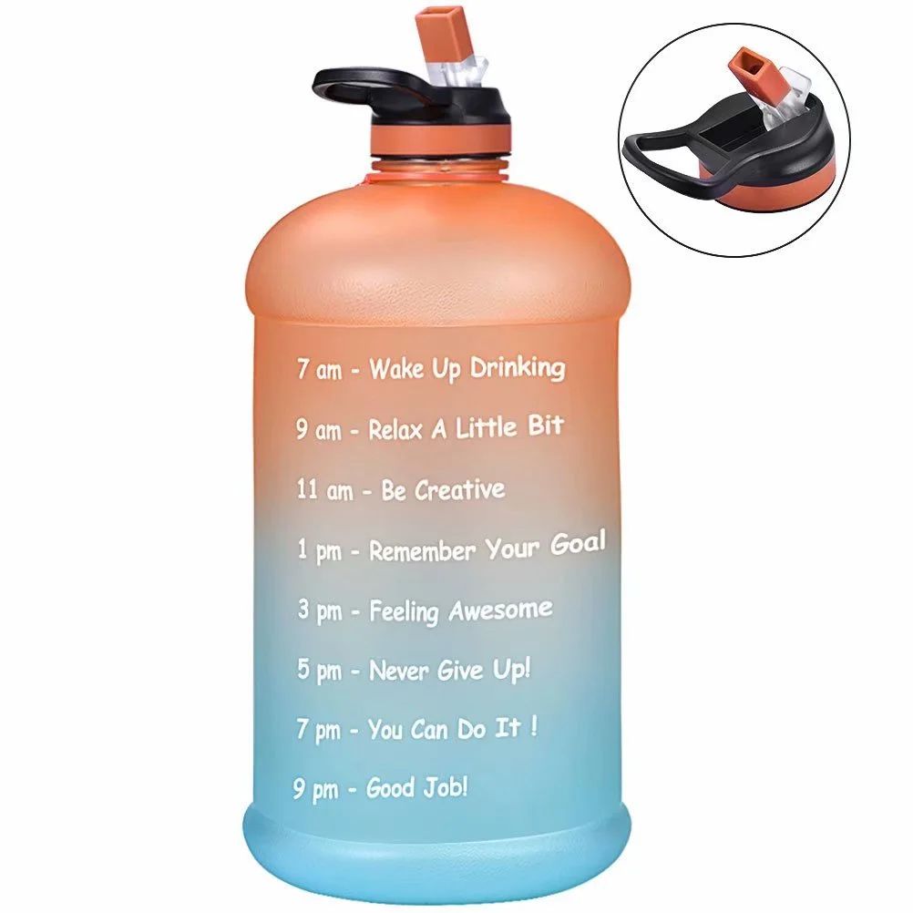 Piscis 128oz Gallon Water Bottle Portable Water Jug - Fitness Sports Daily Water Bottle with Moti... | Walmart (US)