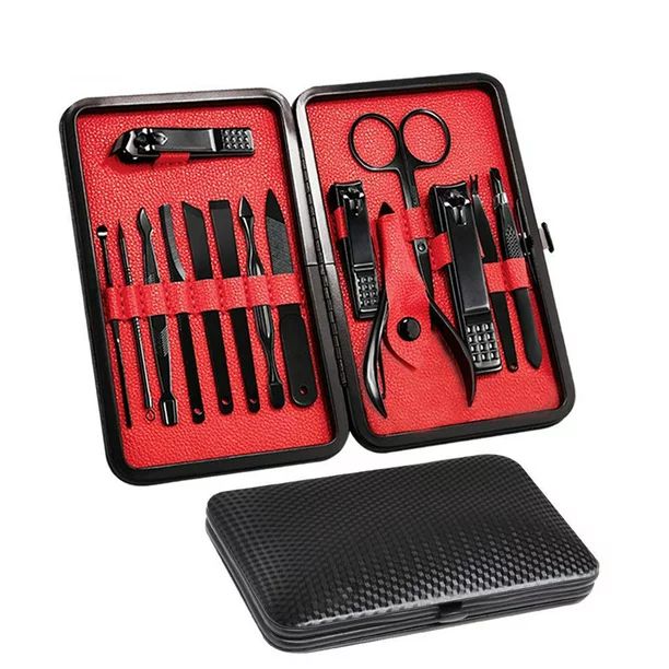 Reactionnx Mens Manicure Set - 15 In 1 Stainless Steel Professional Pedicure Kit Nail Scissors Gr... | Walmart (US)