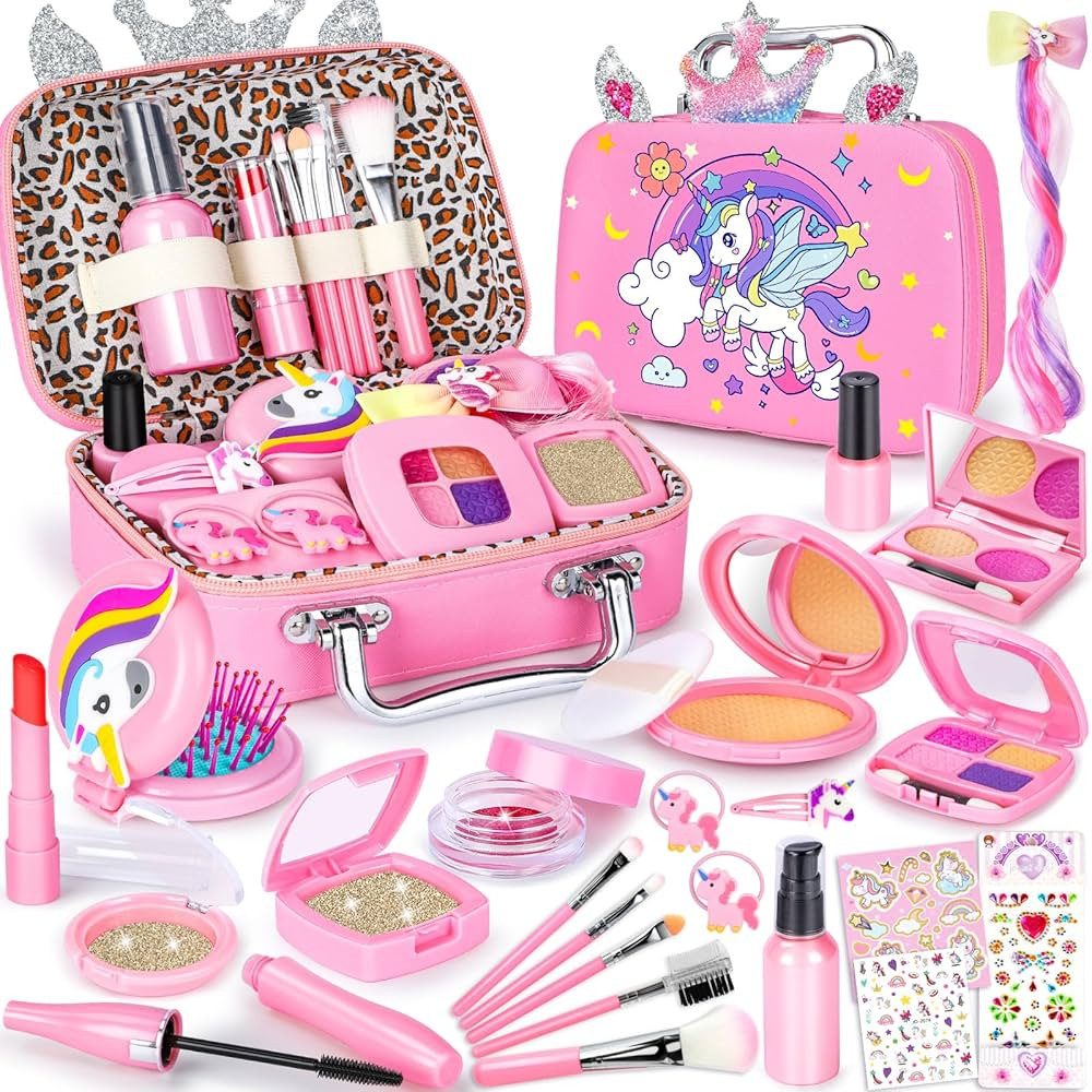 GINMIC Pretend Makeup for Toddlers, Pretend Play Makeup for Little Girls,Toddler Toys Makeup kit ... | Amazon (US)