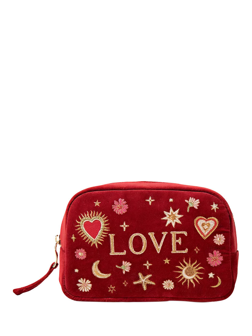 Elizabeth Scarlett Love Charm Pure Organic Cotton Make Up Bag, Red | John Lewis (UK)