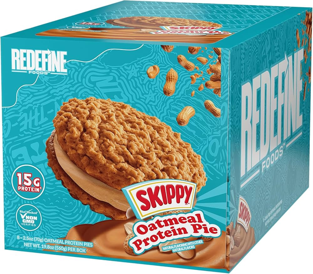 Redefine Foods Oatmeal Protein Pie, SKIPPY Peanut Butter - 8 Count - 15g of Protein Per Serving -... | Amazon (US)