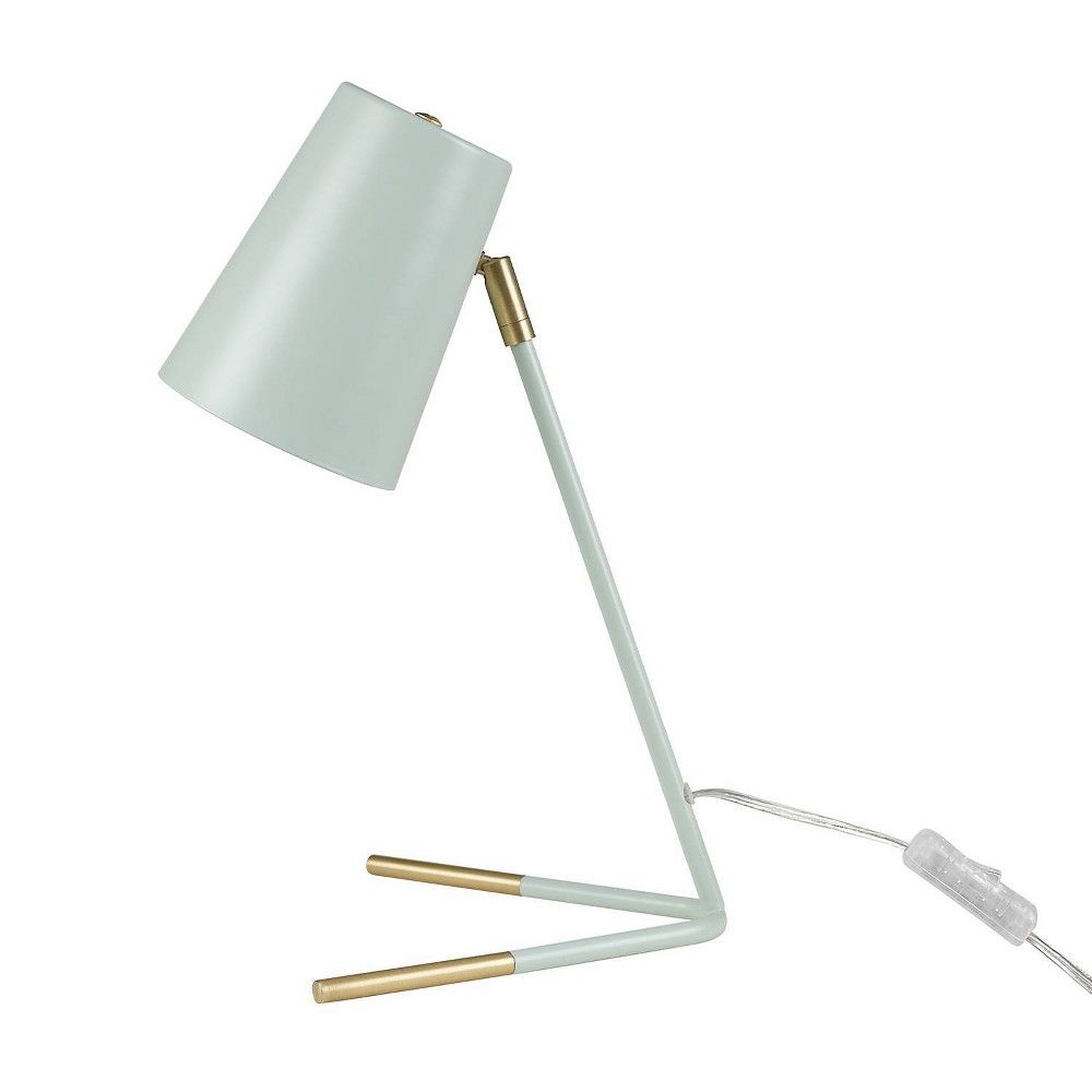 16"" Novogratz Globe Dobby Desk Lamp with Gold Accents Matte Teal - Globe Electric | Target