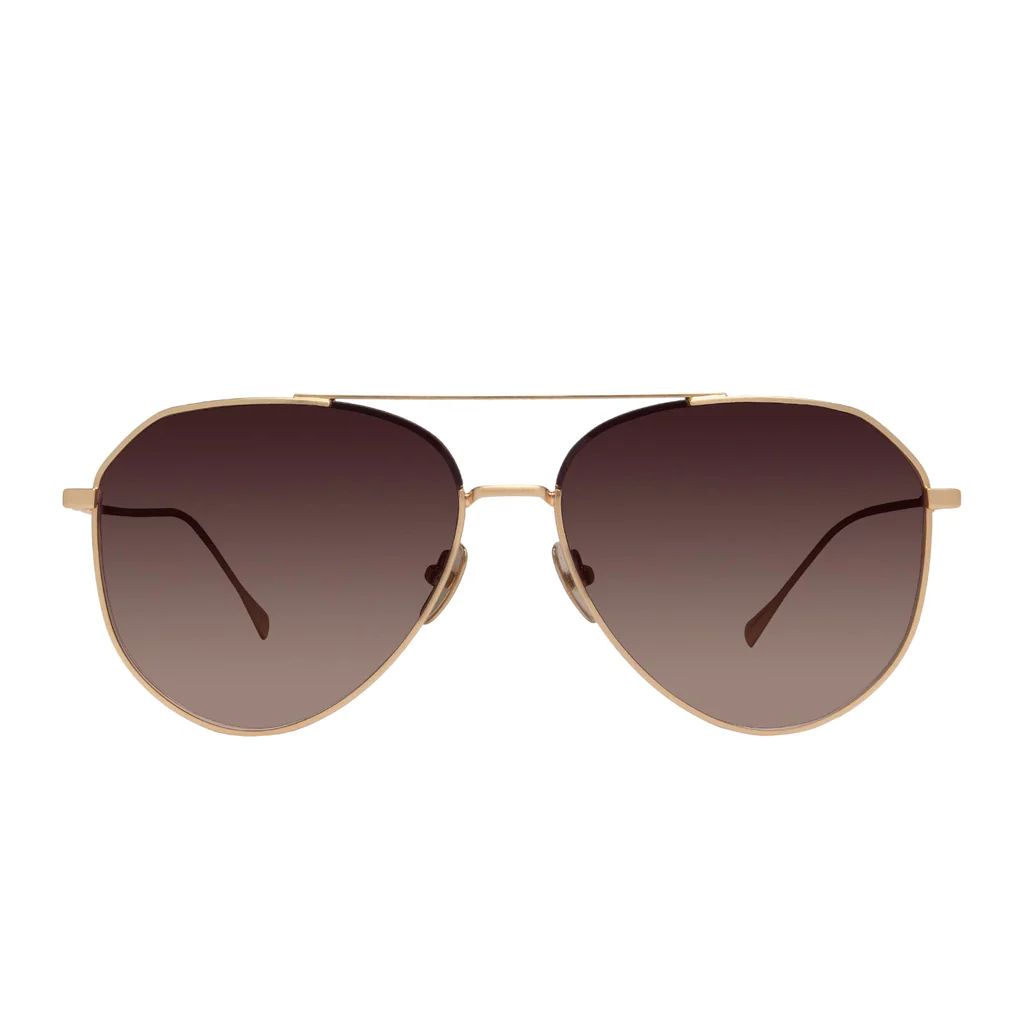 DASH - BRUSHED GOLD + COFFEE GRADIENT SUNGLASSES | DIFF Eyewear