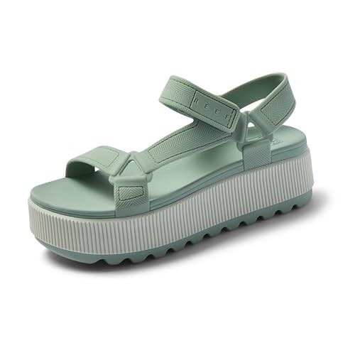 Reef Women's Water Rem Higher Platform Sandal, Water Friendly, Adjustable Strap, Frosty, 8 | Amazon (US)