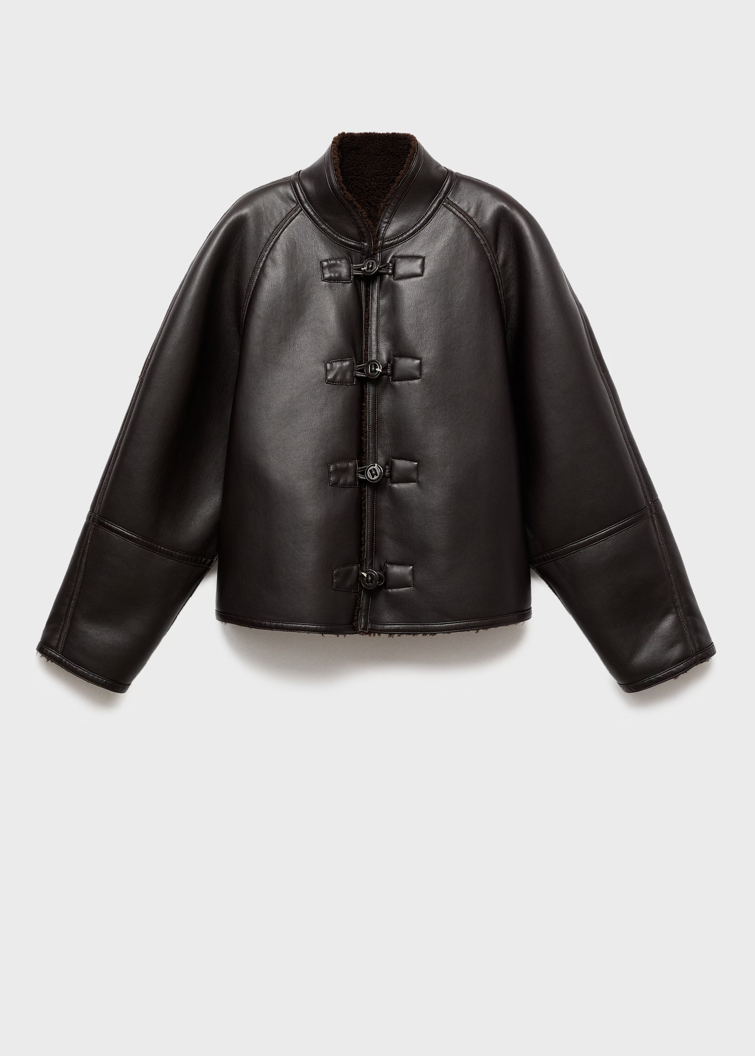 Shearling-effect reversible jacket - Women | MANGO USA | Mango (US/MX/AU)