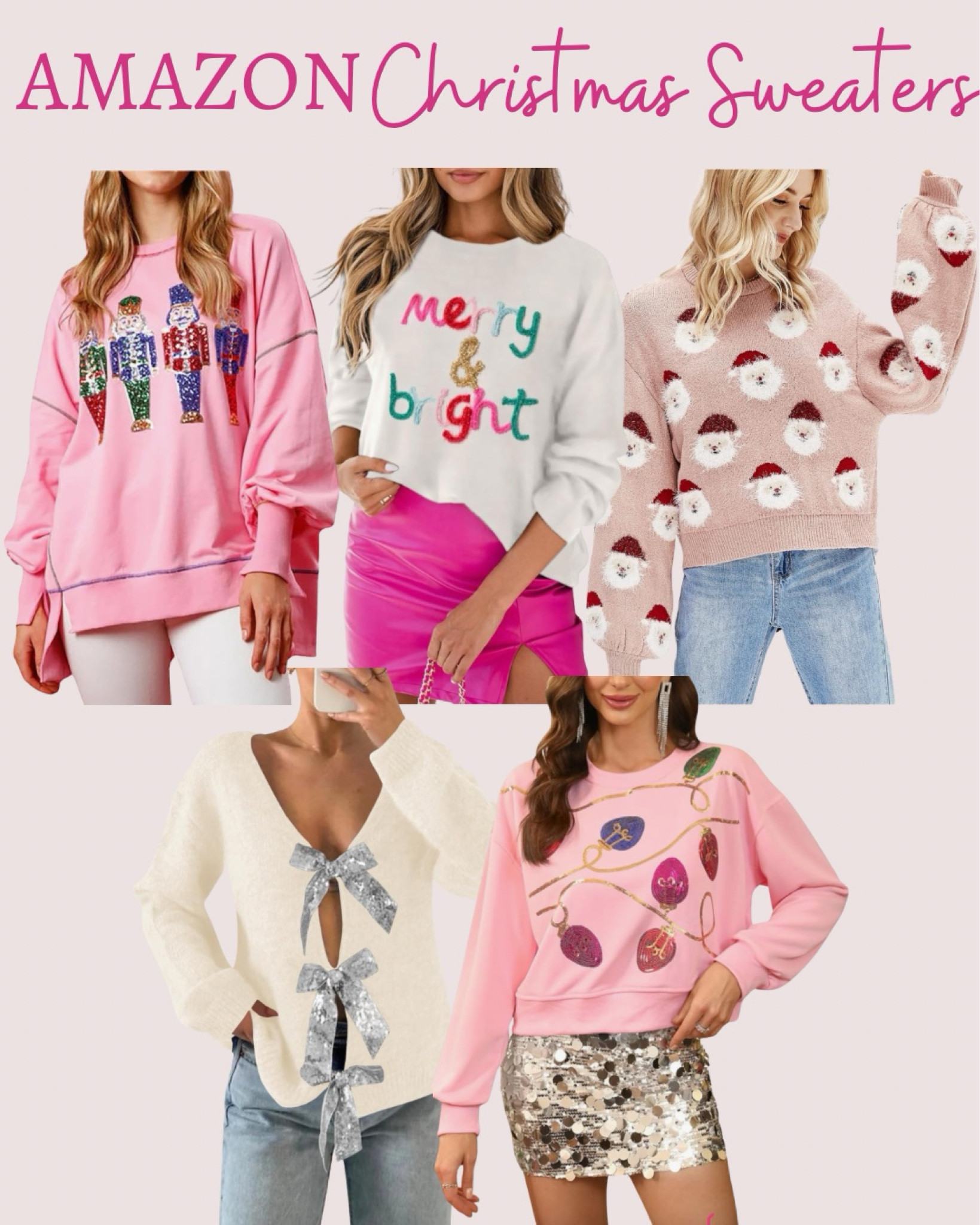 Amazon fashion Christmas sweaters 






Pink sweater 
Amazon sweater 
Christmas outfit 
Girly finds 
Amazon finds 


#LTKFindsUnder50 #LTKHoliday #LTKStyleTip