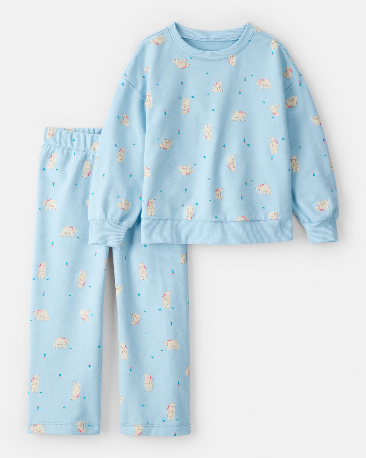 Toddler Girl Polar Bear French Terry Pullover & Pant Set - Blue | Carter's | Carter's Inc