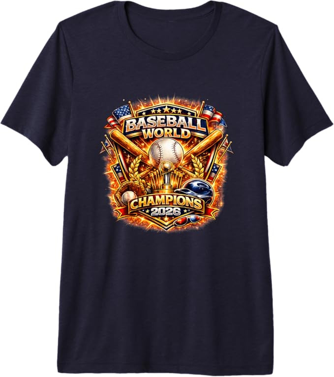 Baseball World Champions 2026 Vintage Style Graphic Premium Tri-Blend T-Shirt | Amazon (US)