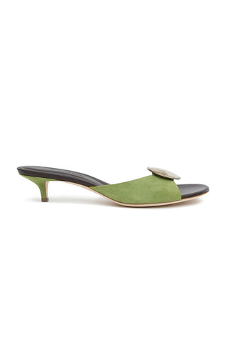 Aura Quartz Suede Kitten Heel Mules | Moda Operandi (Global)
