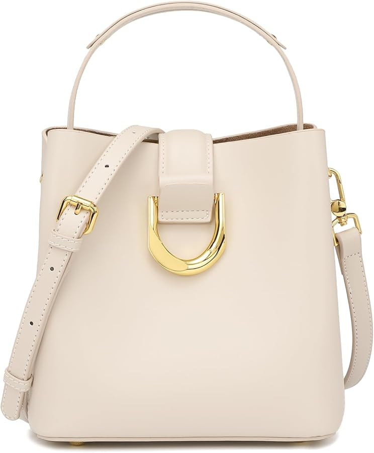 Leather Crossbody Bucket Bag Shoulder Bags for Women Purses Handbags Adjustable Strap Designer Ba... | Amazon (US)