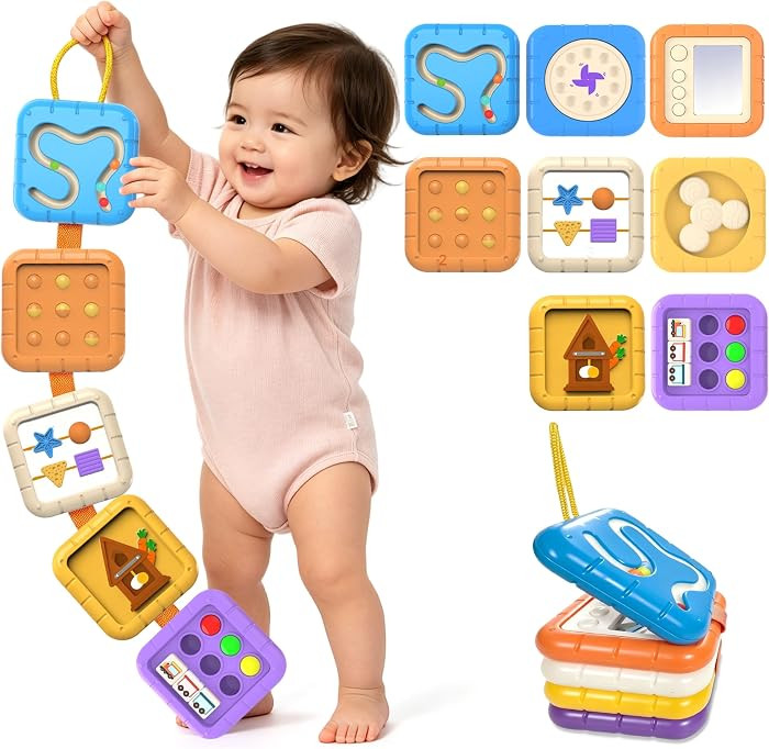 Busy Board for 1 Year Old,8-in-1 Travel Toys for Toddler 1-3 on Airplane Car,Montessori Toys Busy... | Amazon (US)