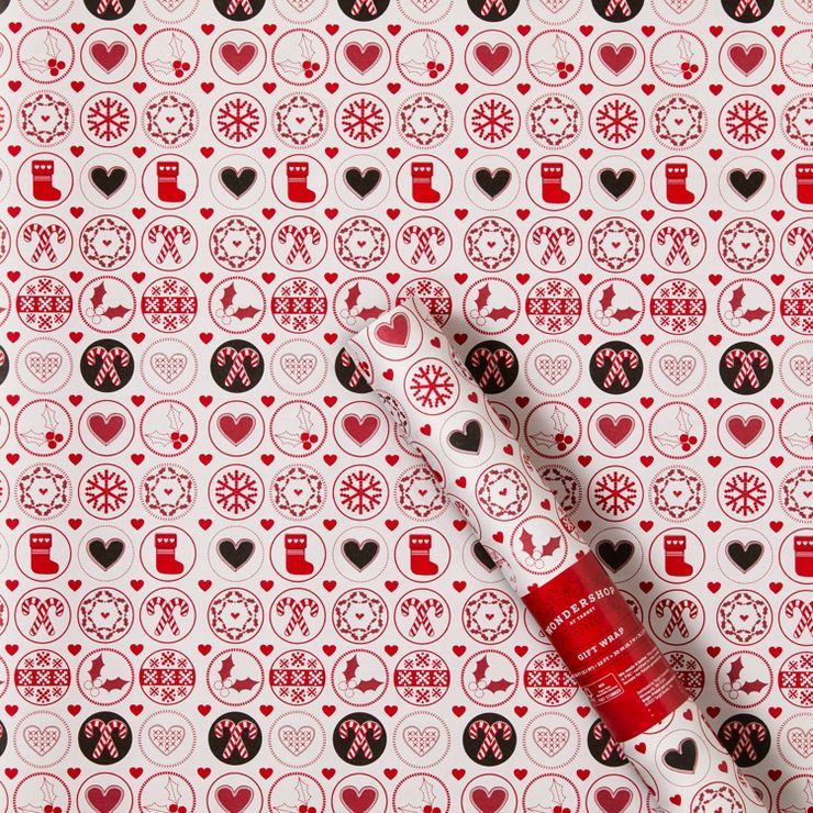 55 sq ft Christmas Icons in Circles Gift Wrap - Wondershop™ | Target