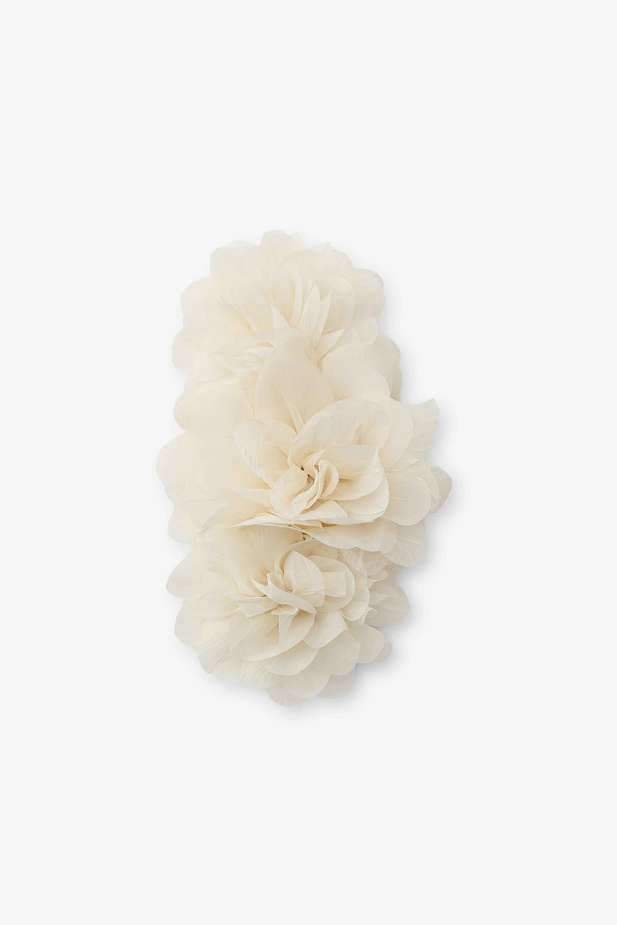 ORGANZA FLOWER SHEEPSKIN CLIP | Zara UK