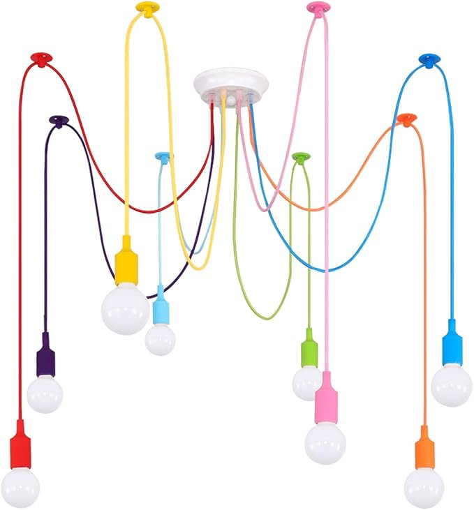Colorful Spider Chandelier, E26 Kids Ceiling Light for Bedroom Playroom | Amazon (US)