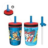 Zak Designs PAW Patrol Kelso Tumbler Set, Leak-Proof Screw-On Lid with Straw, Bundle for Kids Includ | Amazon (US)