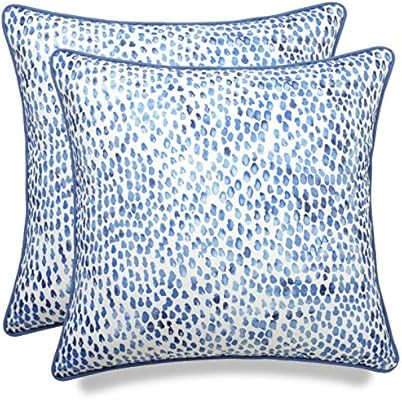 MANOJAVAYA Set of 2 Pcs Printed Rain Drops Decorative Square Accent Throw Pillow Cover - Home Dec... | Amazon (US)