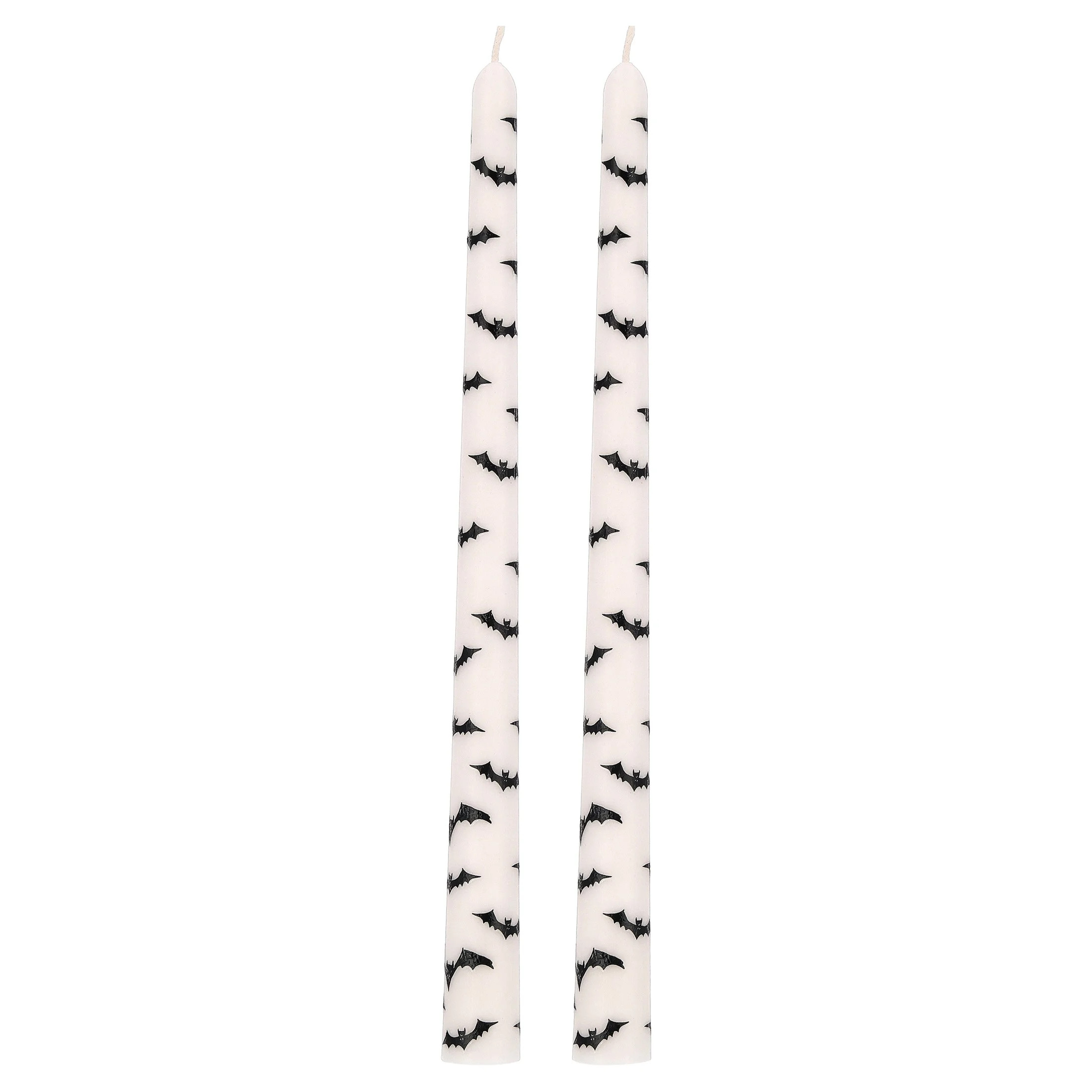 My Texas House Halloween Bats Taper Candles, Black and White, 2 Count, 11" | Walmart (US)