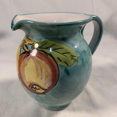 Small (5.5” High) Vintage Sorrento Italian Pitcher Hand Painted W/Fruit Marked | eBay | eBay US