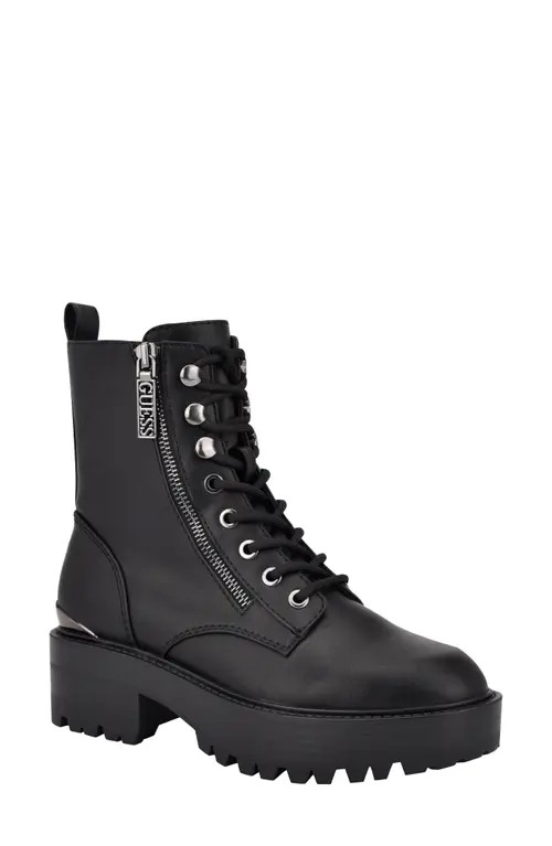 GUESS Fearne Platform Combat Boot in Black at Nordstrom, Size 8.5 | Nordstrom