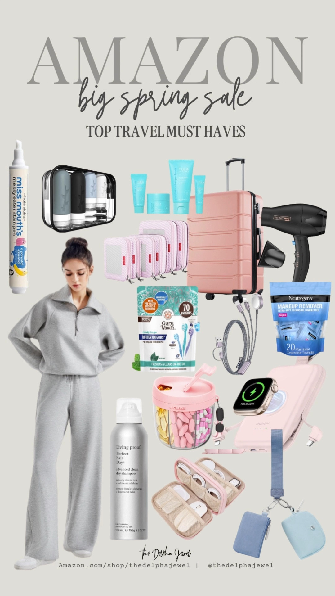 If I'm traveling, you can count on these items being in my bag! Up to 34% off all my top travel essentials 🧳✈️

Modal wide leg lounge, set, living proof dry shampoo, cord organizer, stain treater pen, charging cables, pill dispenser, ready to go disposable toothbrushes, TSA approved travel toiletry bottles, make up remover wipes, packing cubes, luggage, portable charger, wristlet wallet, compact hairdryer￼

#LTKTravel #LTKBeauty #LTKSaleAlert