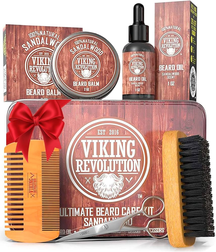 Viking Revolution - Beard Grooming Kit for Men - Ultimate Beard Kit with 100% Boar Beard Brush, B... | Amazon (UK)