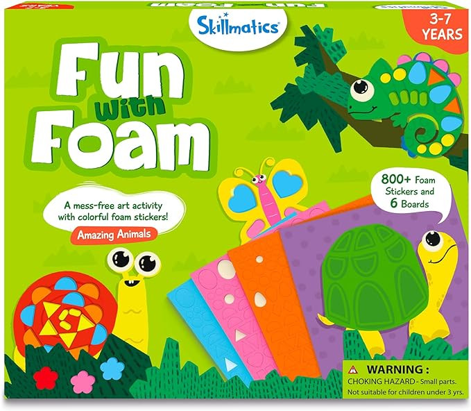 Skillmatics Foam Sticker Art Activity - Animals, Mess-Free Fun for Kids, 800+ 3D Foam Stickers, D... | Amazon (US)