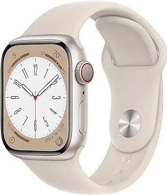 Apple Watch Series 8 [GPS + Cellular 41mm] Smart Watch w/Starlight Aluminum Case with Starlight S... | Amazon (US)