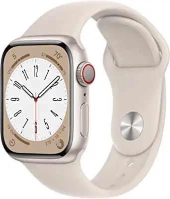Apple Watch Series 8 [GPS + Cellular 41mm] Smart Watch w/ Starlight Aluminum Case with Starlight ... | Amazon (US)