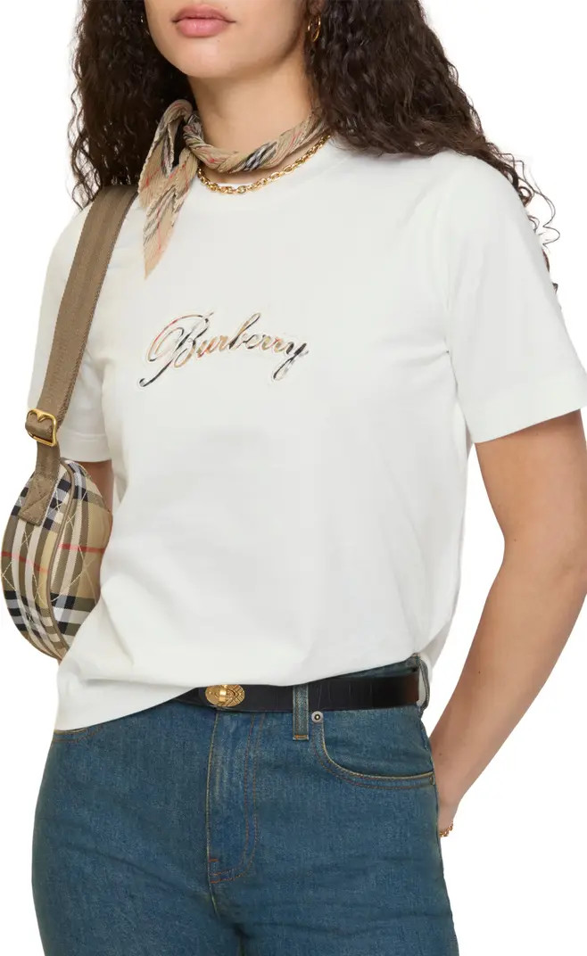Check Cursive Logo Cotton T-shirt | Nordstrom