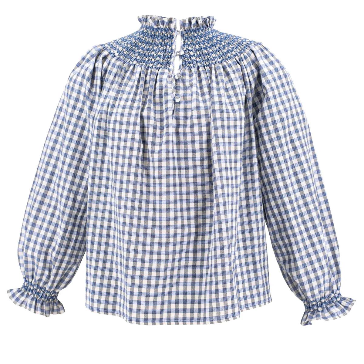 Women's Alice L/S Shirt - Grey Gingham | Dondolo
